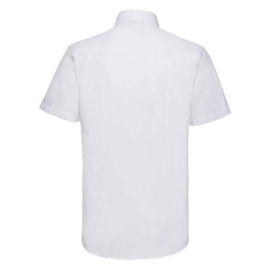 Russell Collection Mens Oxford Tailored Short-Sleeved Shirt (White) - Image 2