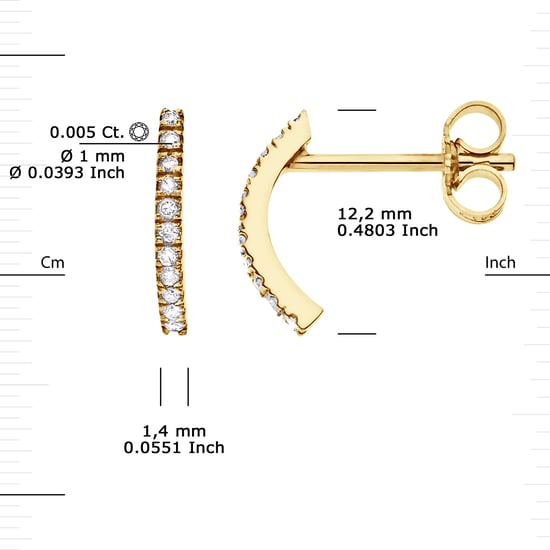DIADEMA - Earrings - Diamonds - Yellow Gold