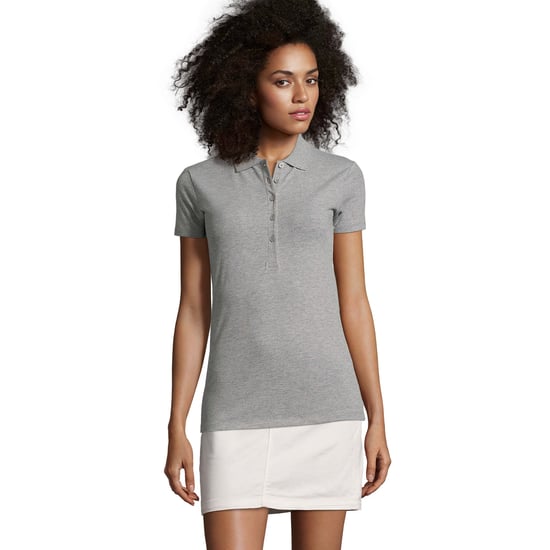 SOLS Womens/Ladies Phoenix Short Sleeve Pique Polo Shirt (Grey Marl) - Image 2