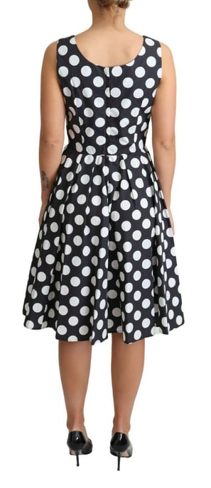 Vestido de algodón azul con lunares de A-Line para mujer de Dolce & Gabbana - Image 4