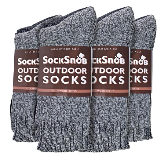 Sock Snob - 12 Pares de Calcetines de Lana para Senderismo - Gris - Image 2