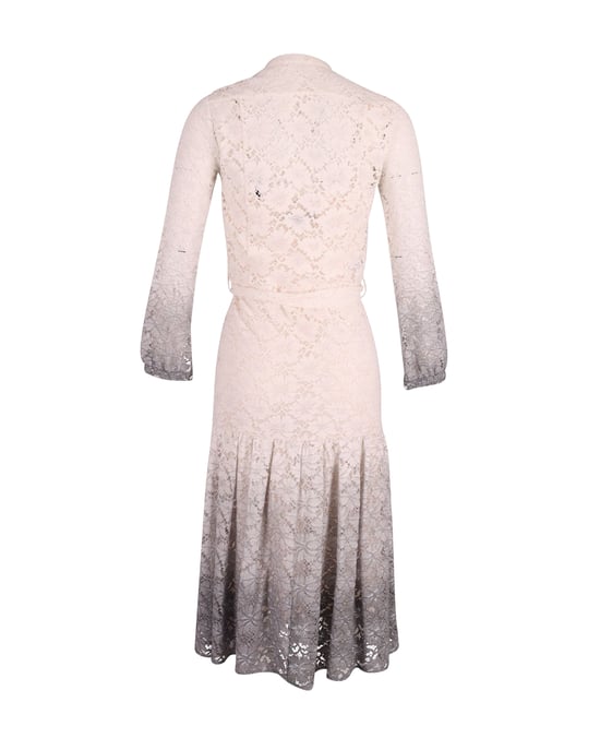 Burberry Prorsum Degrade Lace Dress in Ombre White/Grey Triacetate - Image 6