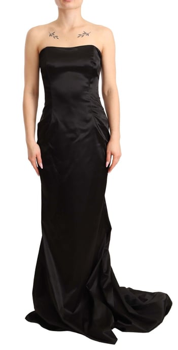 Vestido de sirena de seda negra para mujer de Dolce & Gabbana - Image 1