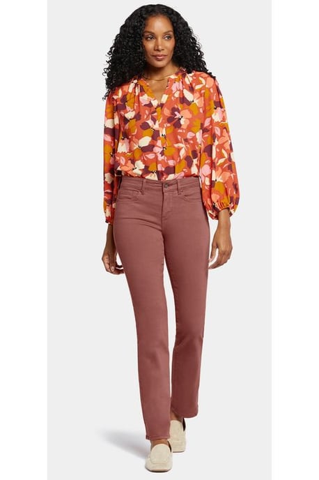 Marilyn Straight Jeans Burnt Orange Coloured Denim
