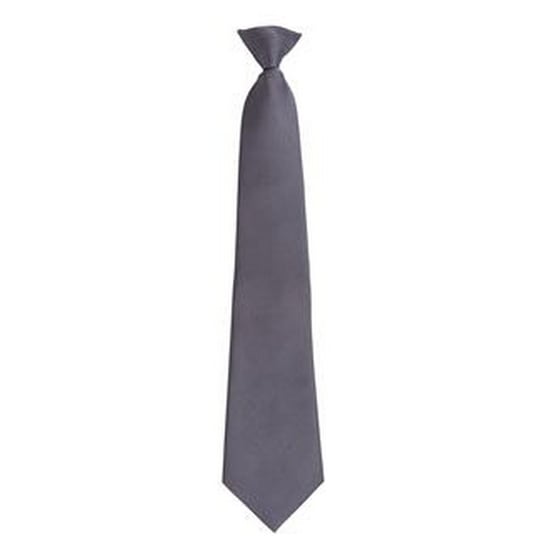 Premier Mens Fashion ”Colours” Work Clip On Tie (Grey) - Image 1