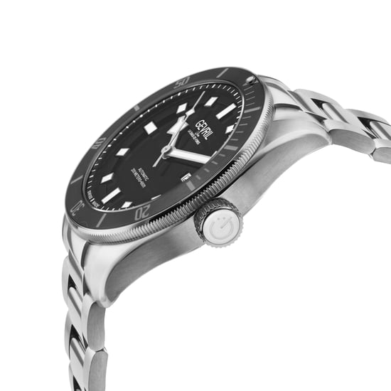 Gevril Yorkville Reloj automático suizo Sellita SW200 de acero inoxidable con esfera negra para hombre - Image 3