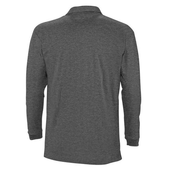 SOLS Unisex Adult Winter II Melange Long-Sleeved Polo Shirt (Charcoal Melange) - Image 2