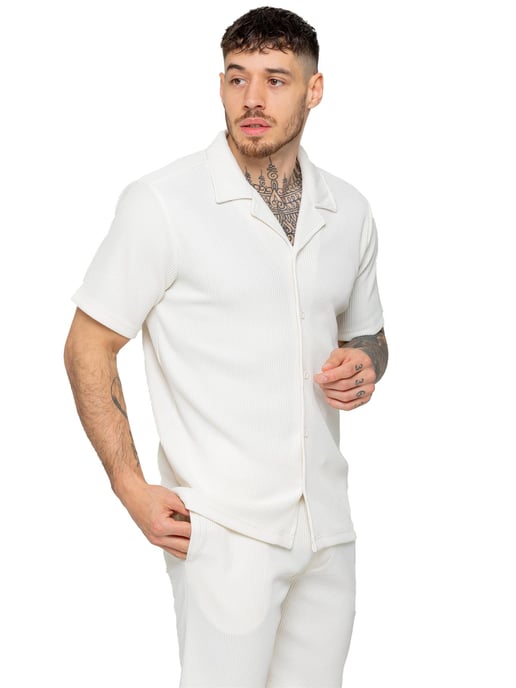 Enzo | Conjunto de camisa y pantalón corto con textura para hombre - Image 4
