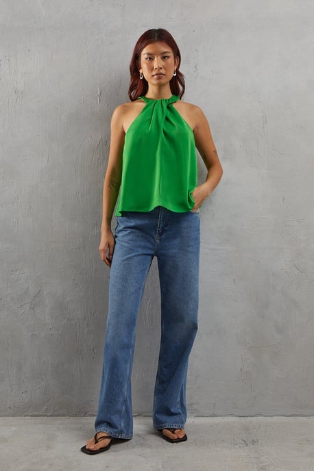 Premium Twist Neck Satin Top