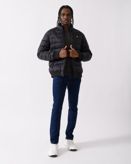 Chaqueta acolchada en negro azabache con cuello alzado de Lyle & Scott - Image 3