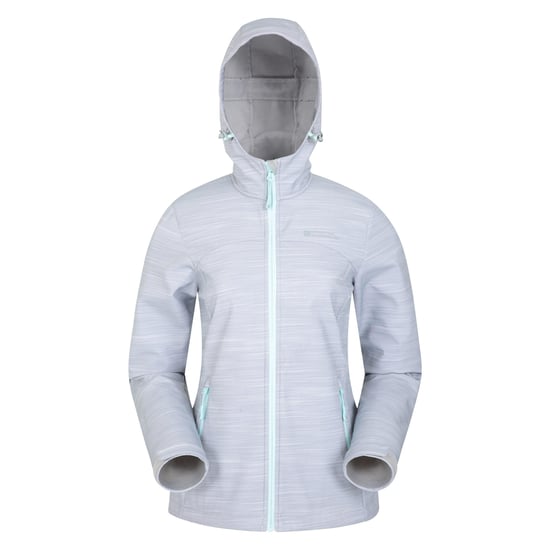 Mountain Warehouse Womens/Ladies Exodus Printed Water Resistant Soft Shell Jacket (Grey) - Image 1
