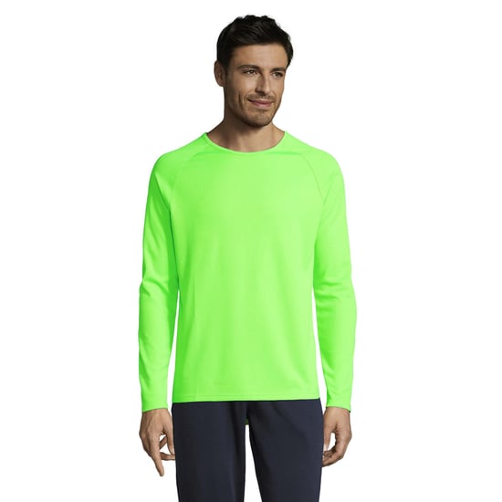 SOLS Mens Long-Sleeved Sports T-Shirt (Neon Green) - Image 1