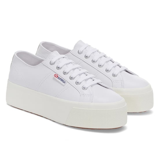 Superga Womens/Ladies 2790 Nappa Leather Trainers (Optical White Silver/Avorio)