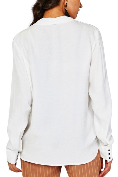 Ivory Crepe Wrap Front Blouse