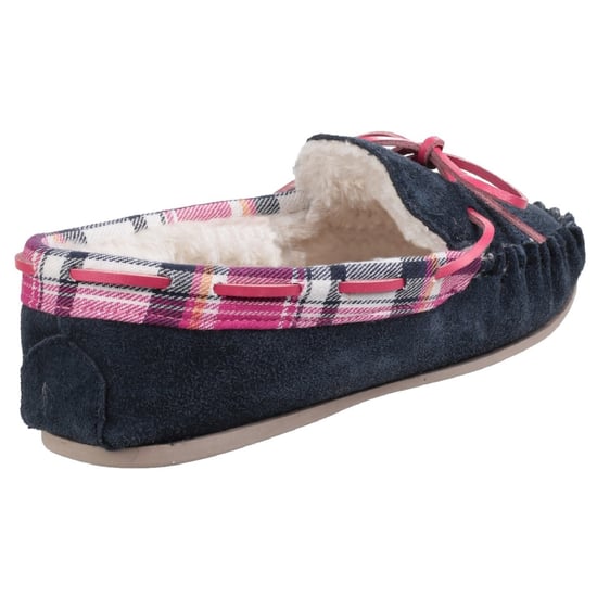 Cotswold Womens/Ladies Kilkenny Classic Fur Lined Moccasin Slippers (Navy)
