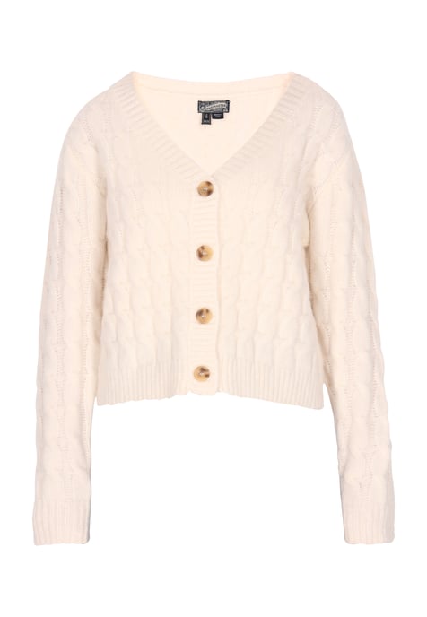 Dreimaster Cardigan women wool white melange - Image 1