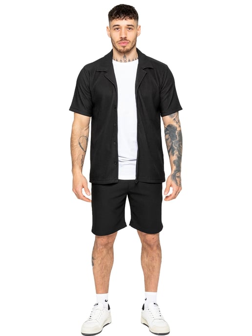 Enzo | Conjunto de camisa y pantalón corto con textura para hombre - Image 1
