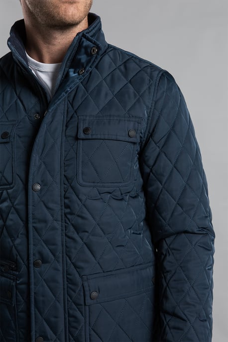 Navy Diamond Quilted Jacket