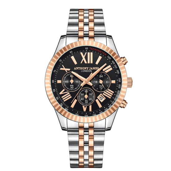 Hand Assembled Anthony James Limited Edition Chrono Sports Two Tone - 5 Year Warranty
