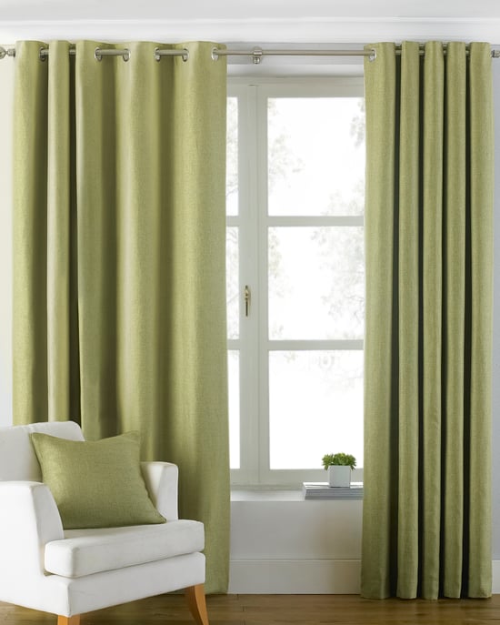 Cortinas de Ojal Tejidas de Lino Atlántico en Verde - Image 1