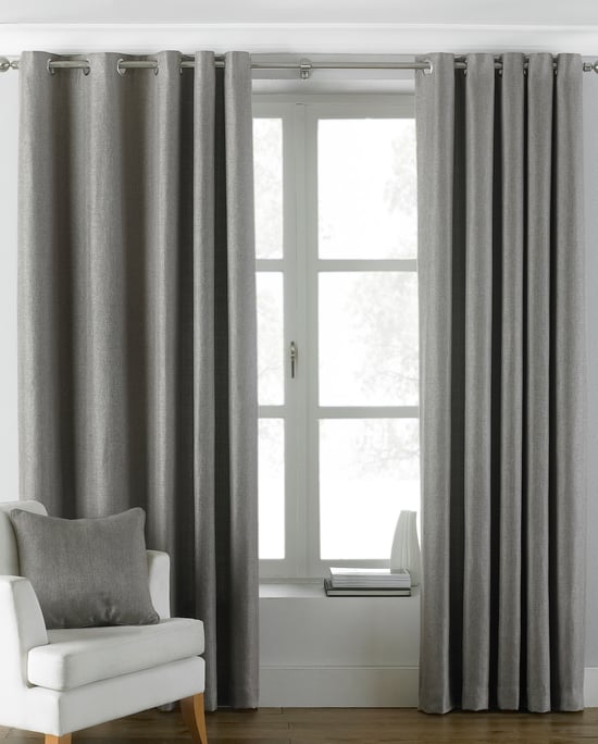 Cortinas de Ojal de Sarga Atlántica en Gris - Image 1