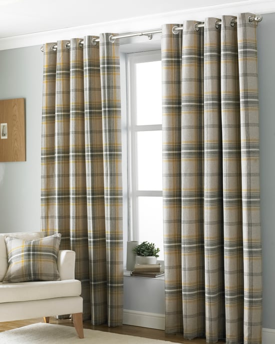 Cortinas con Ojal de Efecto de Lana Aviemore en Ocre - Image 1