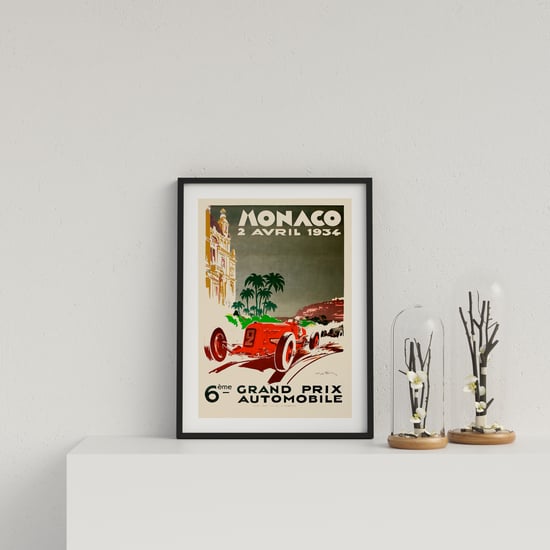 Retro Motor Racing Monaco GP 1934 - Black frame