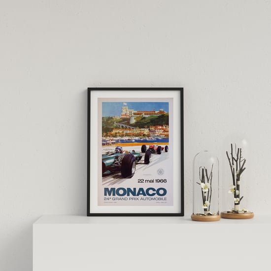 Retro Motor Racing Monaco GP 1966 - Black frame