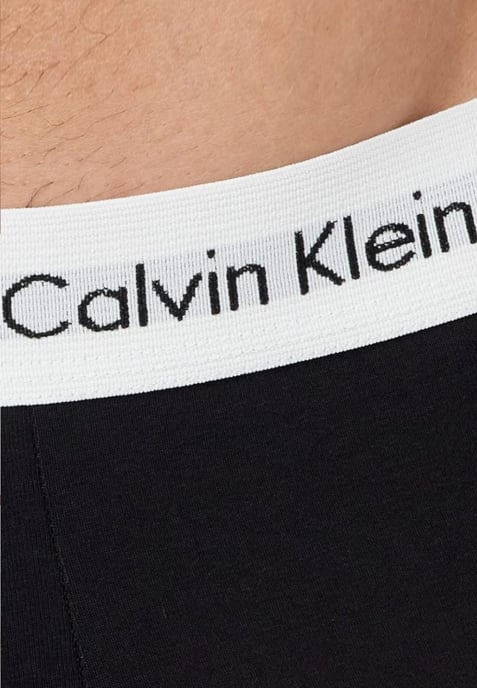 Calvin Klein - Pack de 3 calzoncillos tipo bóxer para hombre - Tiro medio - Banda negra / blanca - Image 4