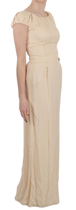 Vestido de columna sin mangas de seda beige de Dolce & Gabbana - Image 2