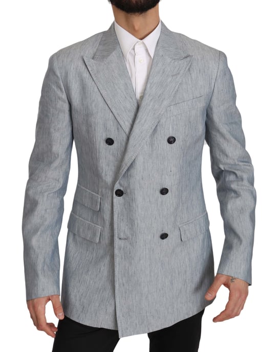 Chaqueta Abrigo Blazer Dolce & Gabbana Blue Flax NAPOLI - Image 1