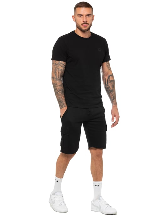 Enzo | Conjunto de chándal con camiseta y pantalón corto para hombre - Negro - Image 5