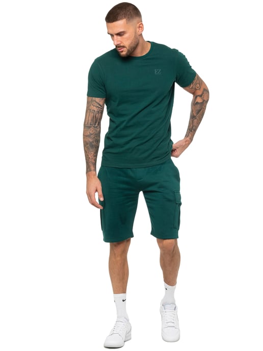 Enzo | Conjunto de chándal con camiseta y pantalón corto para hombre - Verde - Image 4