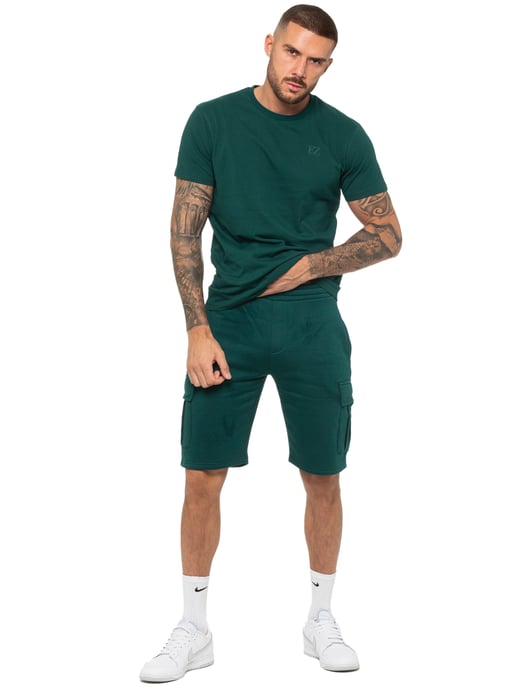 Enzo | Conjunto de chándal con camiseta y pantalón corto para hombre - Verde - Image 1