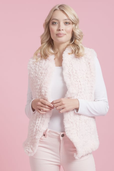 Hand Knitted Faux Fur Gilet