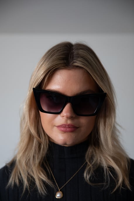 Oversized Cateye sunglasses in Black