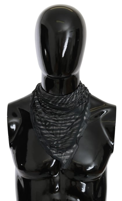 Bufanda de Marca de Viscosa Negra y Gris de Costume National - Image 1