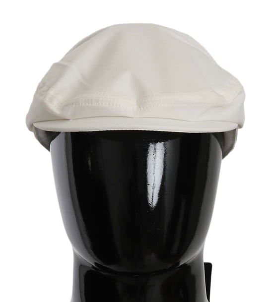 Gorra de Bonero con Logo de Algodón Blanco Elástico Dolce & Gabbana - Image 1