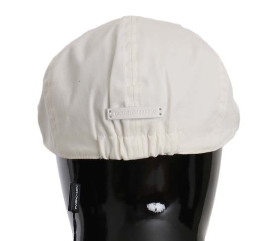 Gorra de Bonero con Logo de Algodón Blanco Elástico Dolce & Gabbana - Image 2