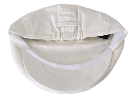 Gorra de Bonero con Logo de Algodón Blanco Elástico Dolce & Gabbana - Image 4