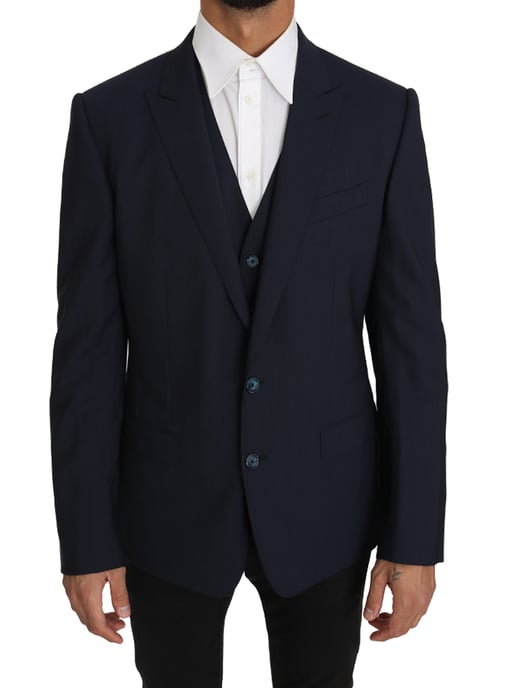 Chaleco Blazer Dolce & Gabbana 2 Piezas de Lana Azul MARTINI - Image 1