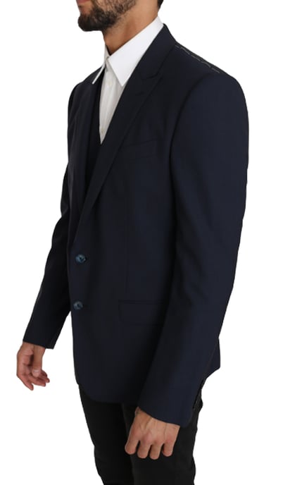 Chaleco Blazer Dolce & Gabbana 2 Piezas de Lana Azul MARTINI - Image 5