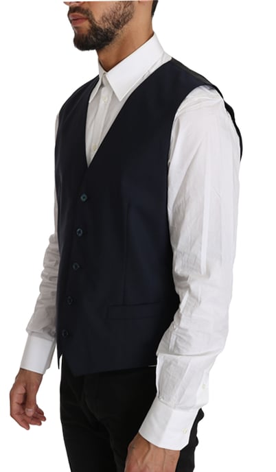 Chaleco Blazer Dolce & Gabbana 2 Piezas de Lana Azul MARTINI - Image 3