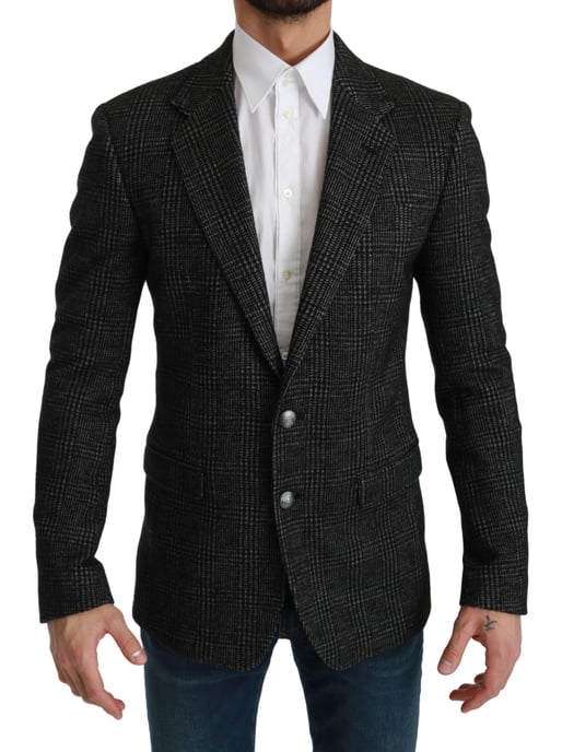 Chaqueta Blazer Slim Fit a Cuadros Grises Dolce & Gabbana - Image 1