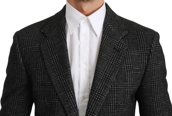 Chaqueta Blazer Slim Fit a Cuadros Grises Dolce & Gabbana - Image 4