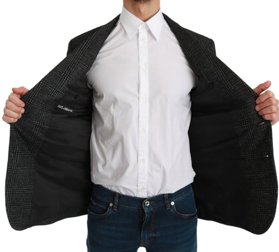 Chaqueta Blazer Slim Fit a Cuadros Grises Dolce & Gabbana - Image 6