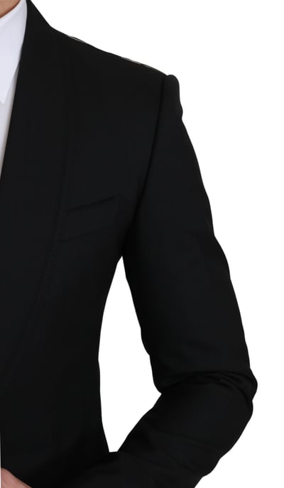 Blazer Formal de Lana Negro de Un Solo Botón de Dolce & Gabbana - Image 5