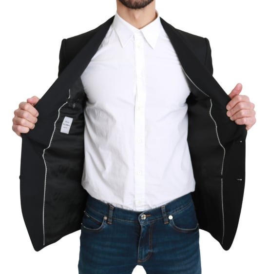 Blazer Formal de Lana Negro de Un Solo Botón de Dolce & Gabbana - Image 6