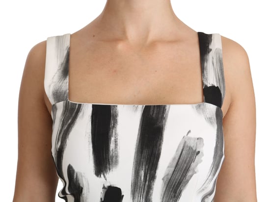 Vestido midi de viscosa estampado en blanco y negro de Dolce & Gabbana - Image 5