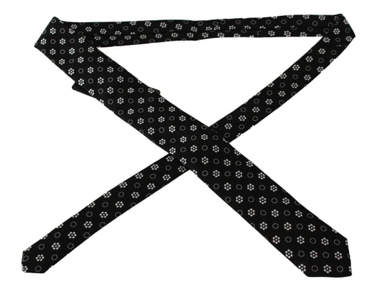 Corbata Clásica con Estampado Floral en 100% Seda Negra Dolce & Gabbana - Image 3